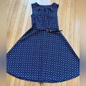 Navy Professional Knee Length Dress